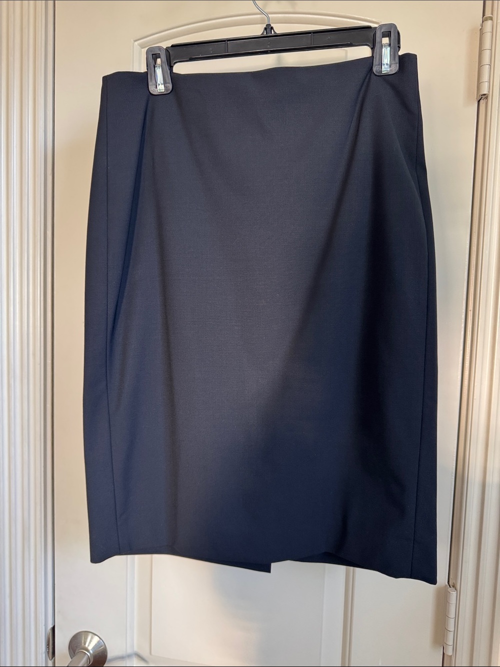 Theory Black Wool Pencil Skirt